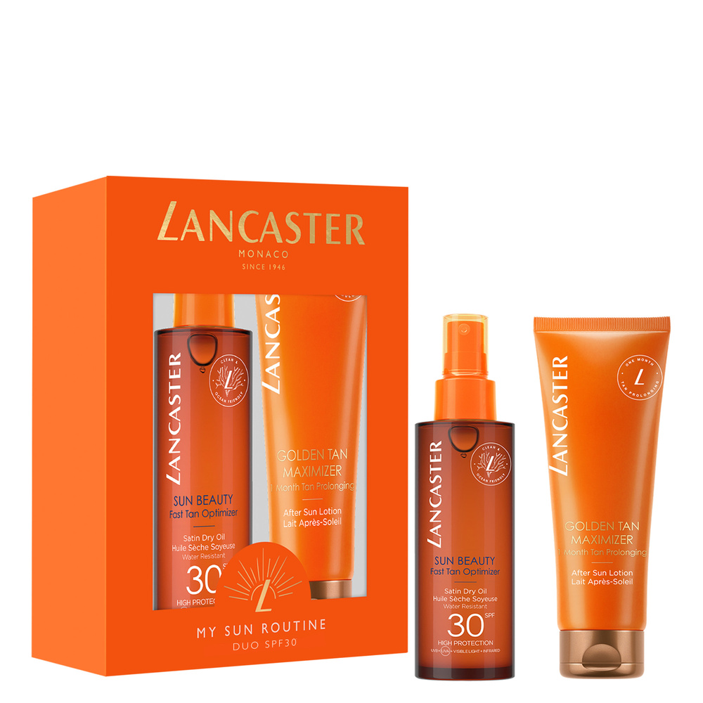 Lancaster Coffret Lancaster 2 Cadeaux Soin Solaire My Sun Routine Duo SPF30 une Huile protectrice et un après soleil