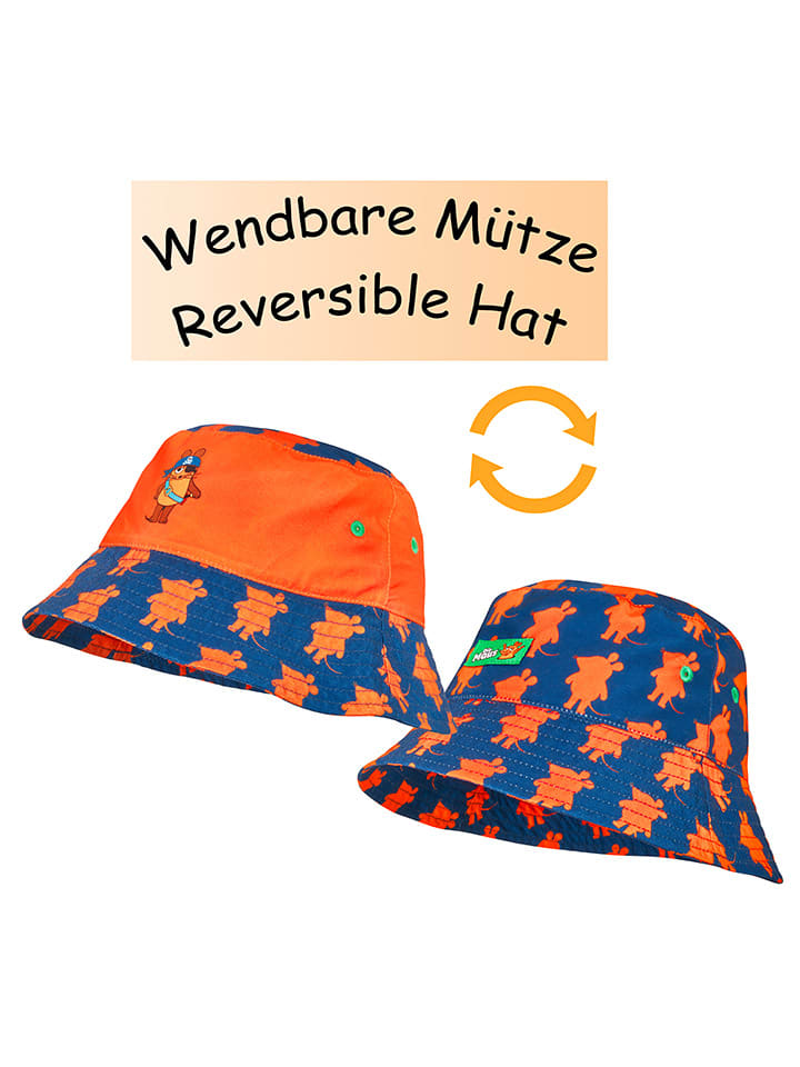 Playshoes Wende-Sonnenhut in Blau/ Orange günstig kaufen