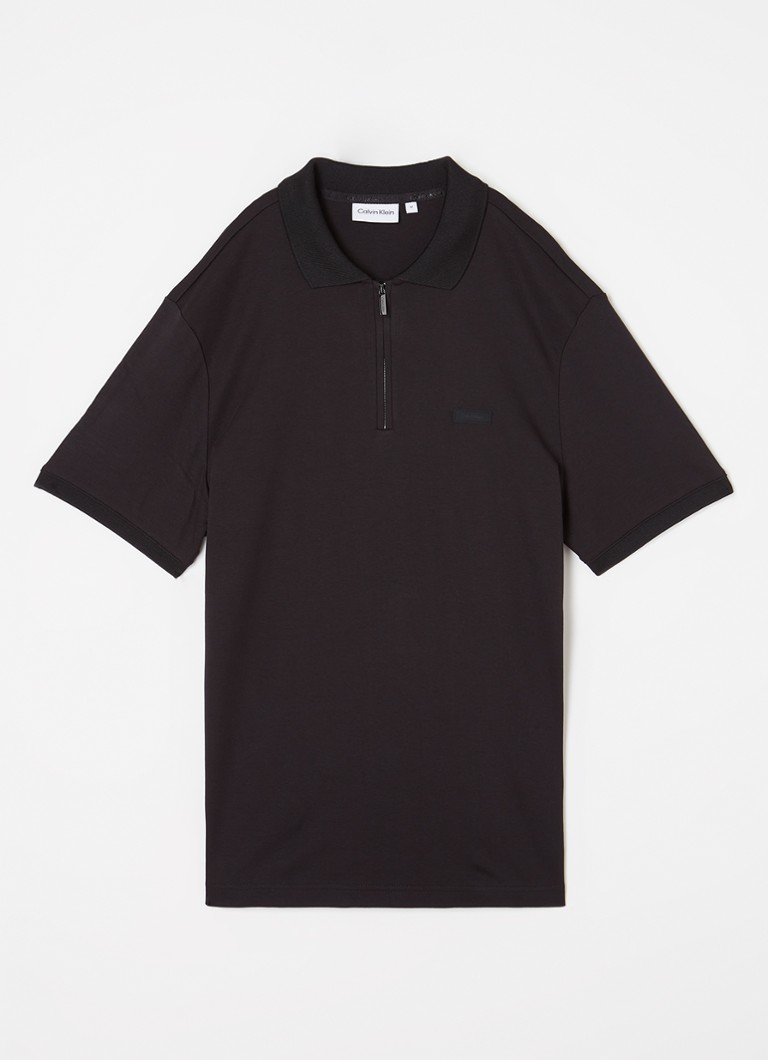 Calvin Klein Regular fit polo with logo and half zip