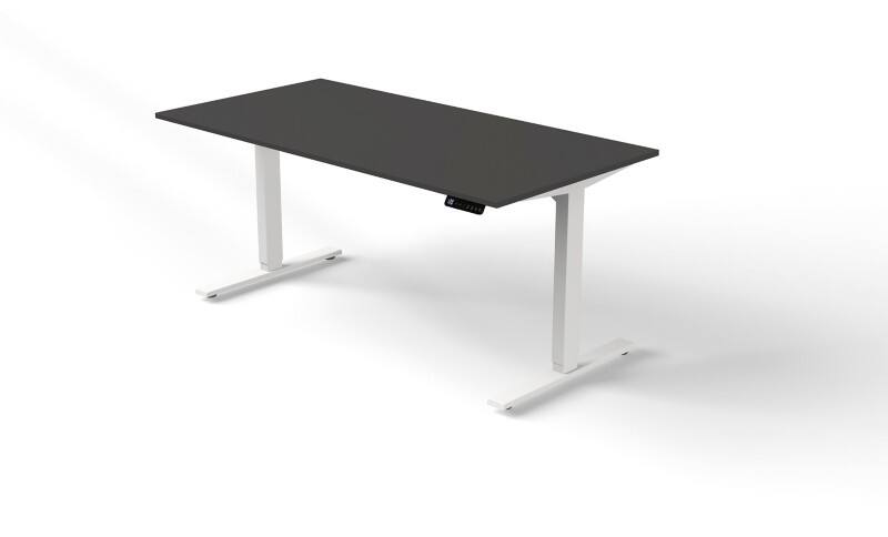 Kerkmann Move 3 Elektrisch Höhenverstellbar Sitz-Stehschreibtisch Rechteckig Anthrazit Holz 800 x 1.200 x 1.600 mm