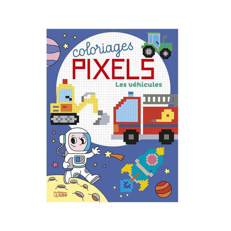 Livre Coloriage pixels les véhicules - Lito