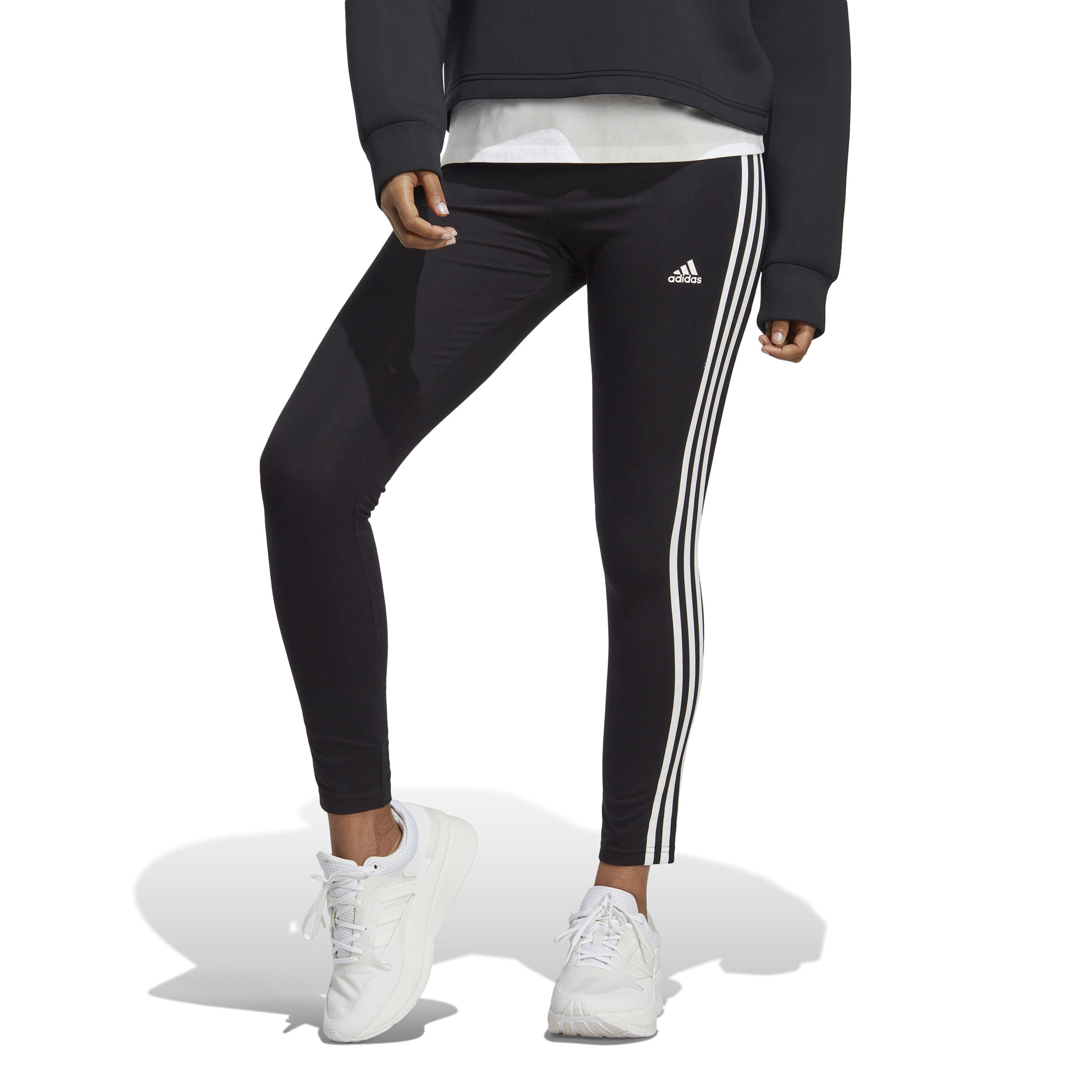 3 Stripes Tight Damen - Schwarz, Weiß