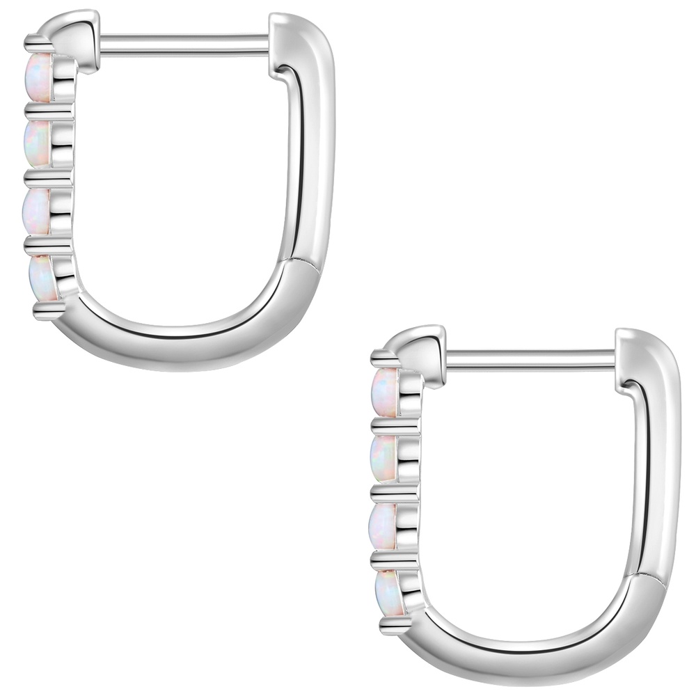 Glanzstücke München Créoles en argent Argent sterling Opale (synth.) en Argent Boucles d'oreilles