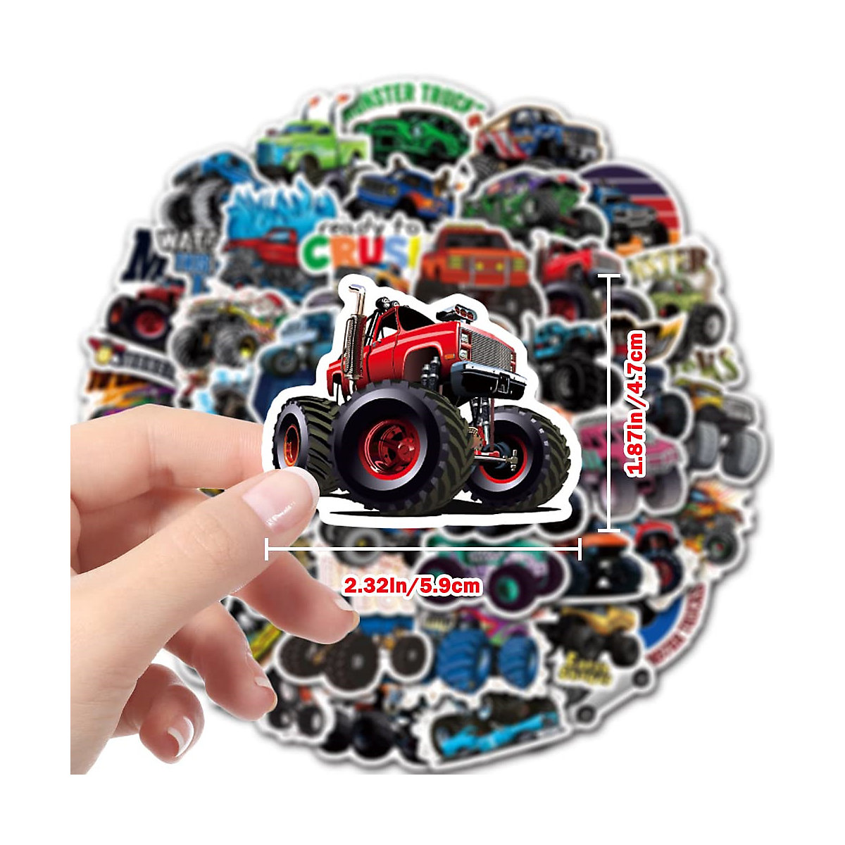 frler Aufkleber Sticker Set Auto Geländewagen ,50 Stück Sticker für Kinder