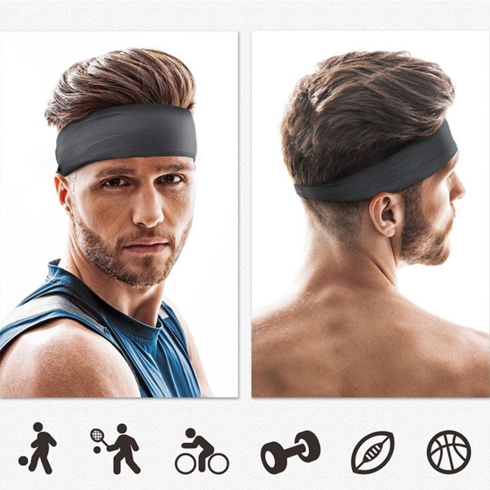 SRRINM Haarband Sport-Stirnband Feuchtigkeitsregulierung Training, 4-tlg.