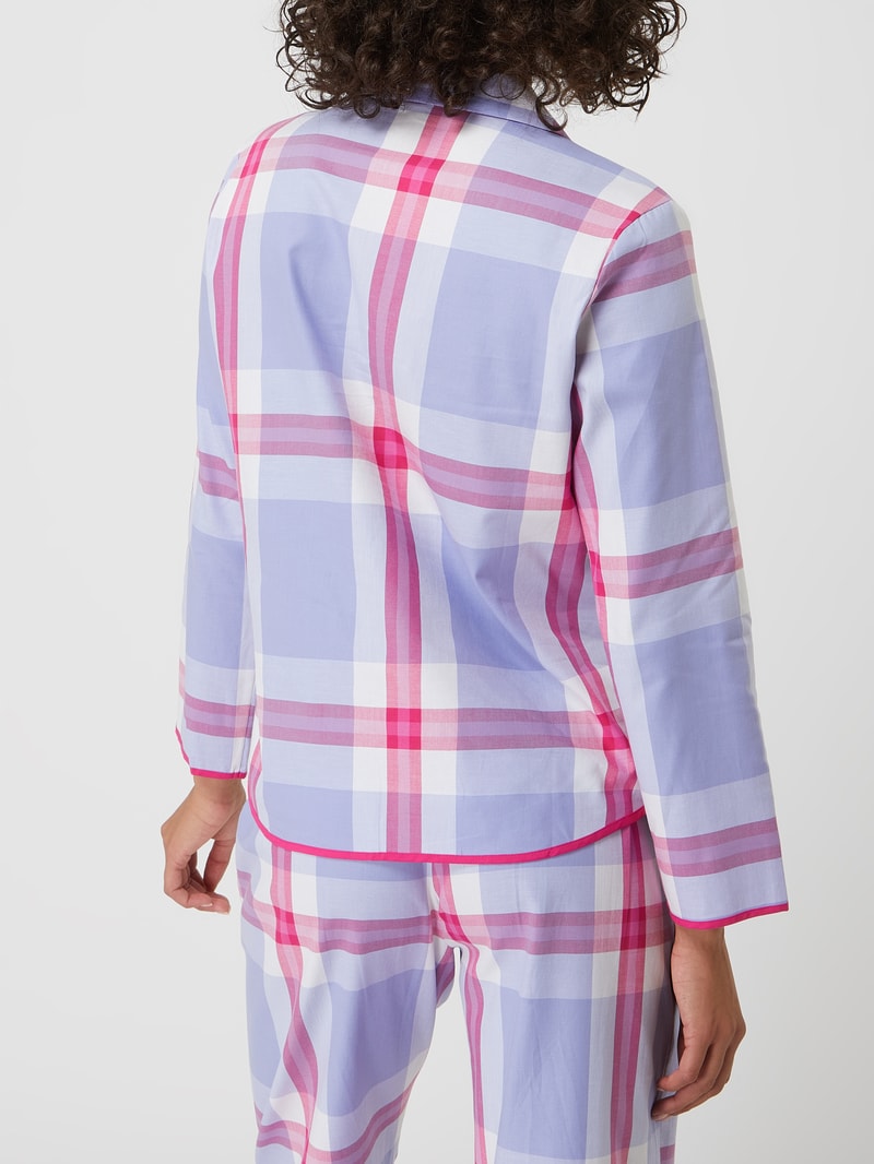 Pyjama-Oberteil mit Karomuster in offwhite