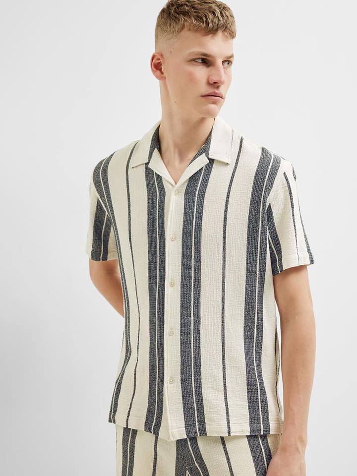 SELECTED HOMME Hemd in Creme/ Blau günstig kaufen