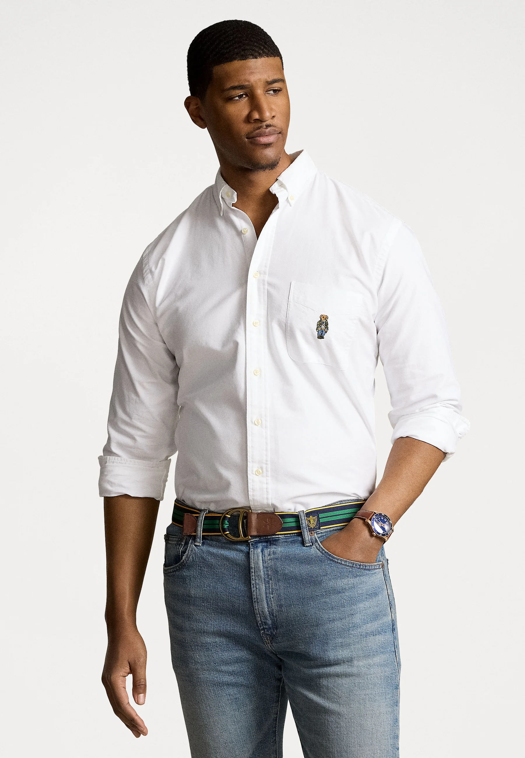 Camisa Oxford con diseño de oso de polo Ralph Lauren Big & Tall - Camisa