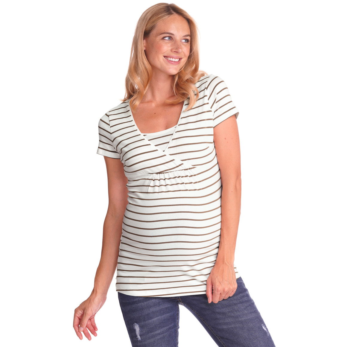 2 Damen Umstands-T-Shirts mit Stillfunktion