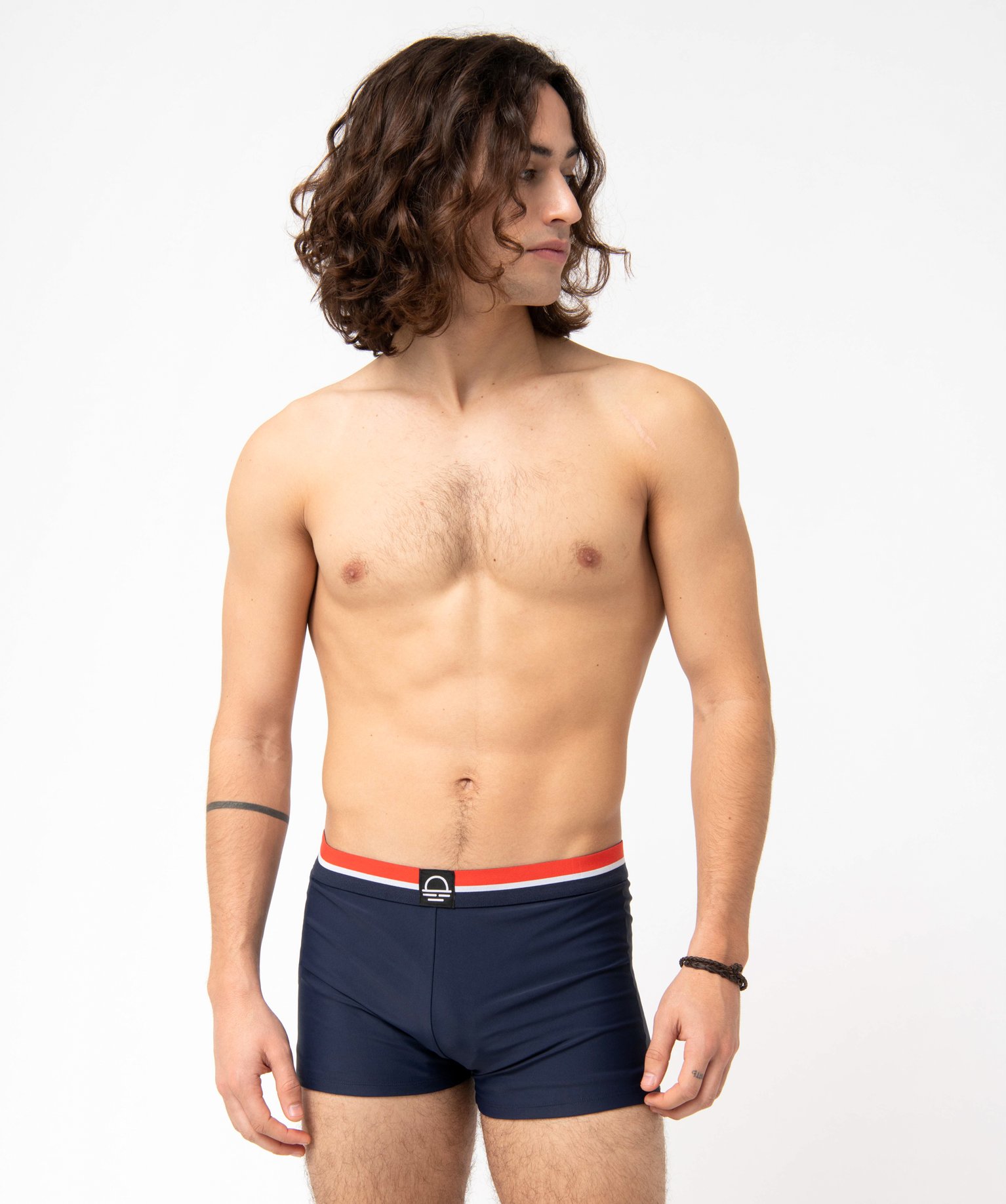 Shorty de bain homme avec ceinture tricolore vert | GEMO