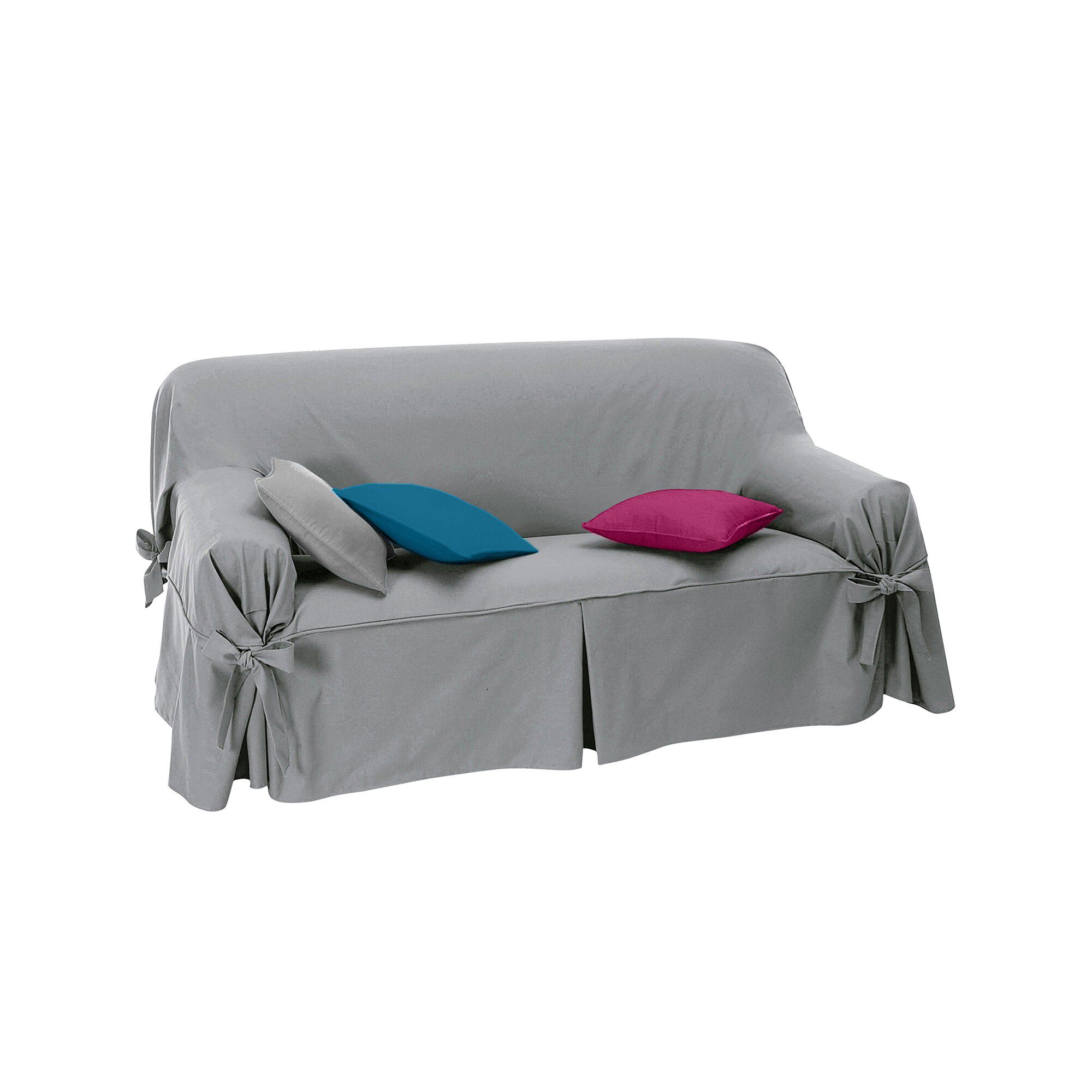 Housse bachette coton uni nouettes fauteuil canapés
