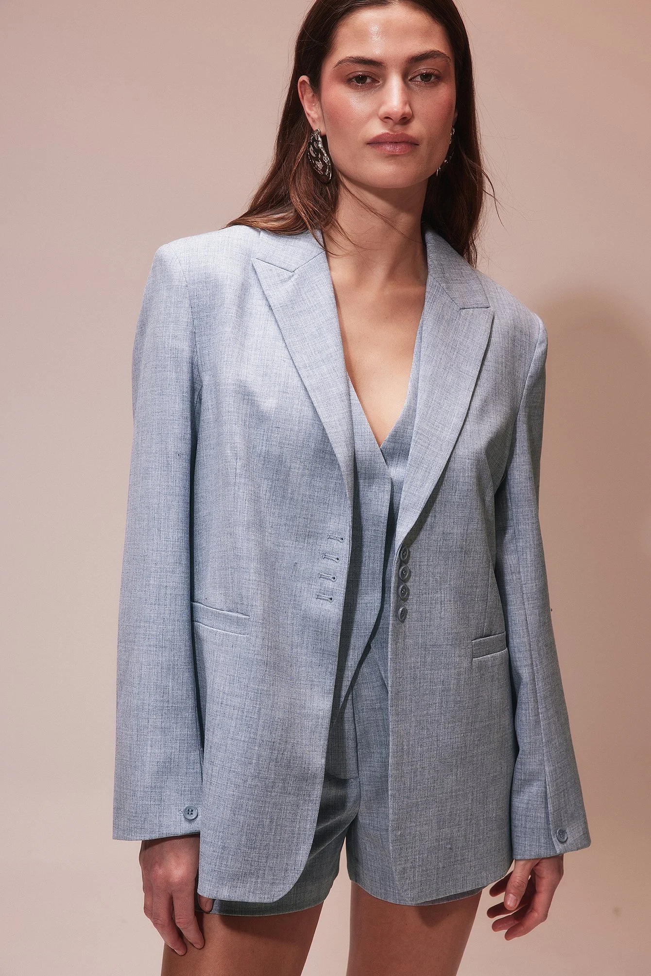 Oversize-Blazer aus Melange