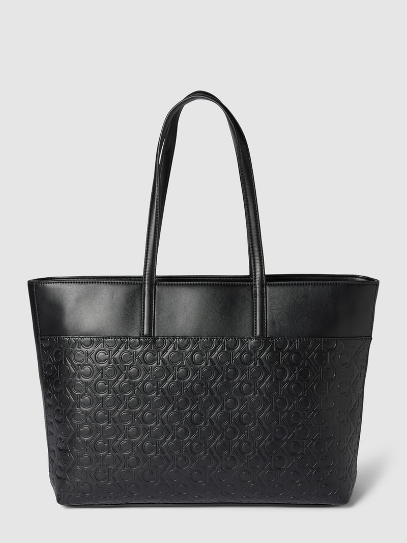 Shopper mit Label-Detail in schwarz