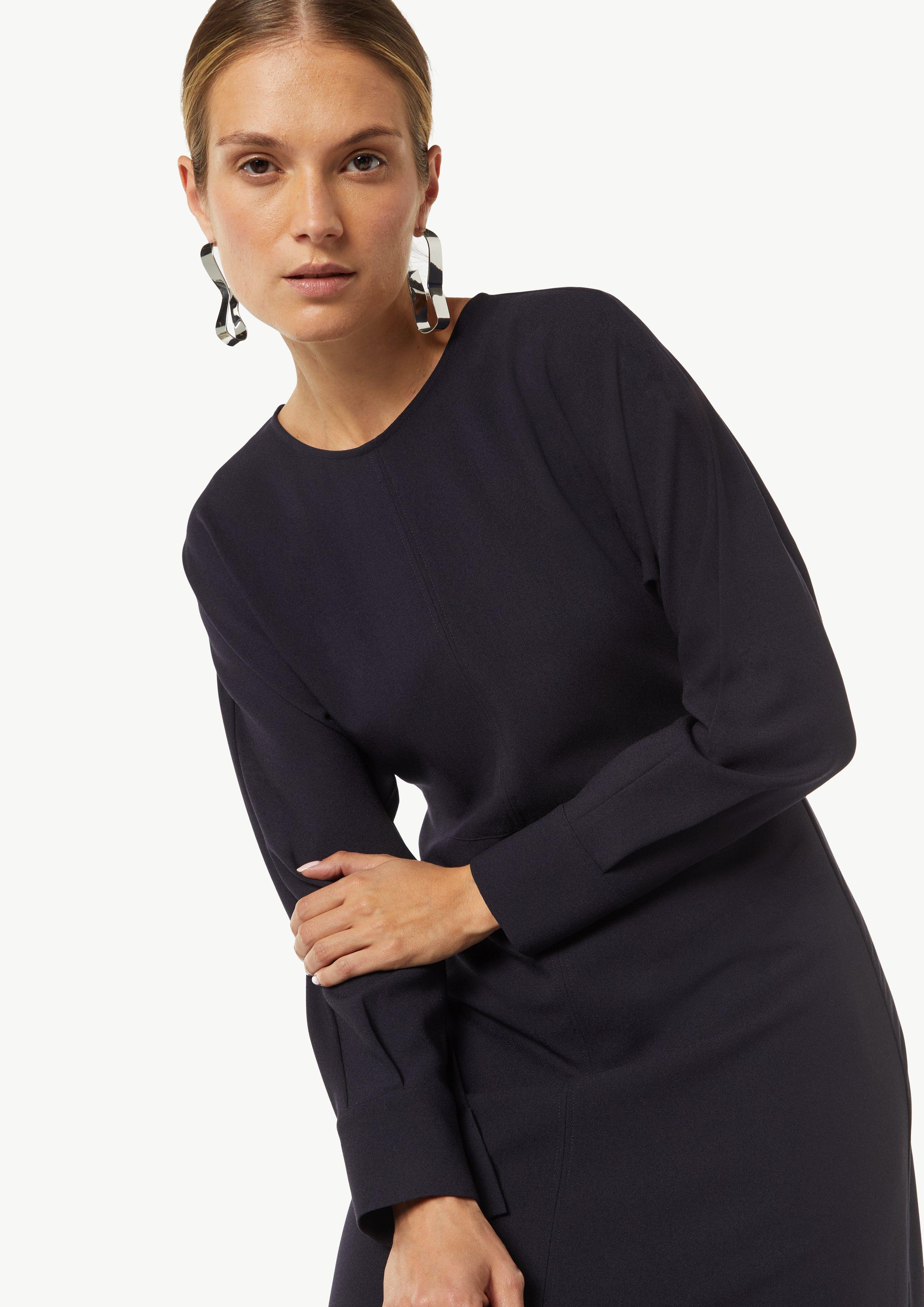 Stilvolles Midi Kleid mit Fledermausärmeln - navy