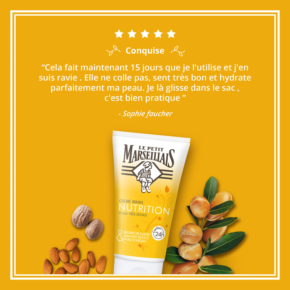 le petit marseillais Crème Mains - Nourrissante Peaux très Sèches - Tube 75 ml Crème mains