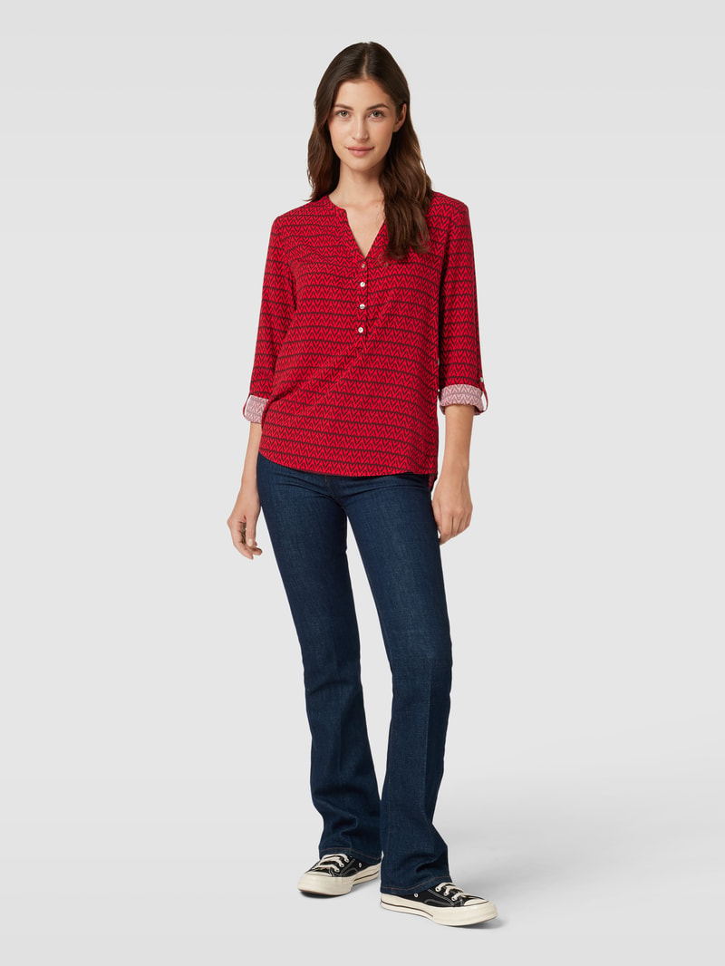 Bluse mit Allover-Muster in rot