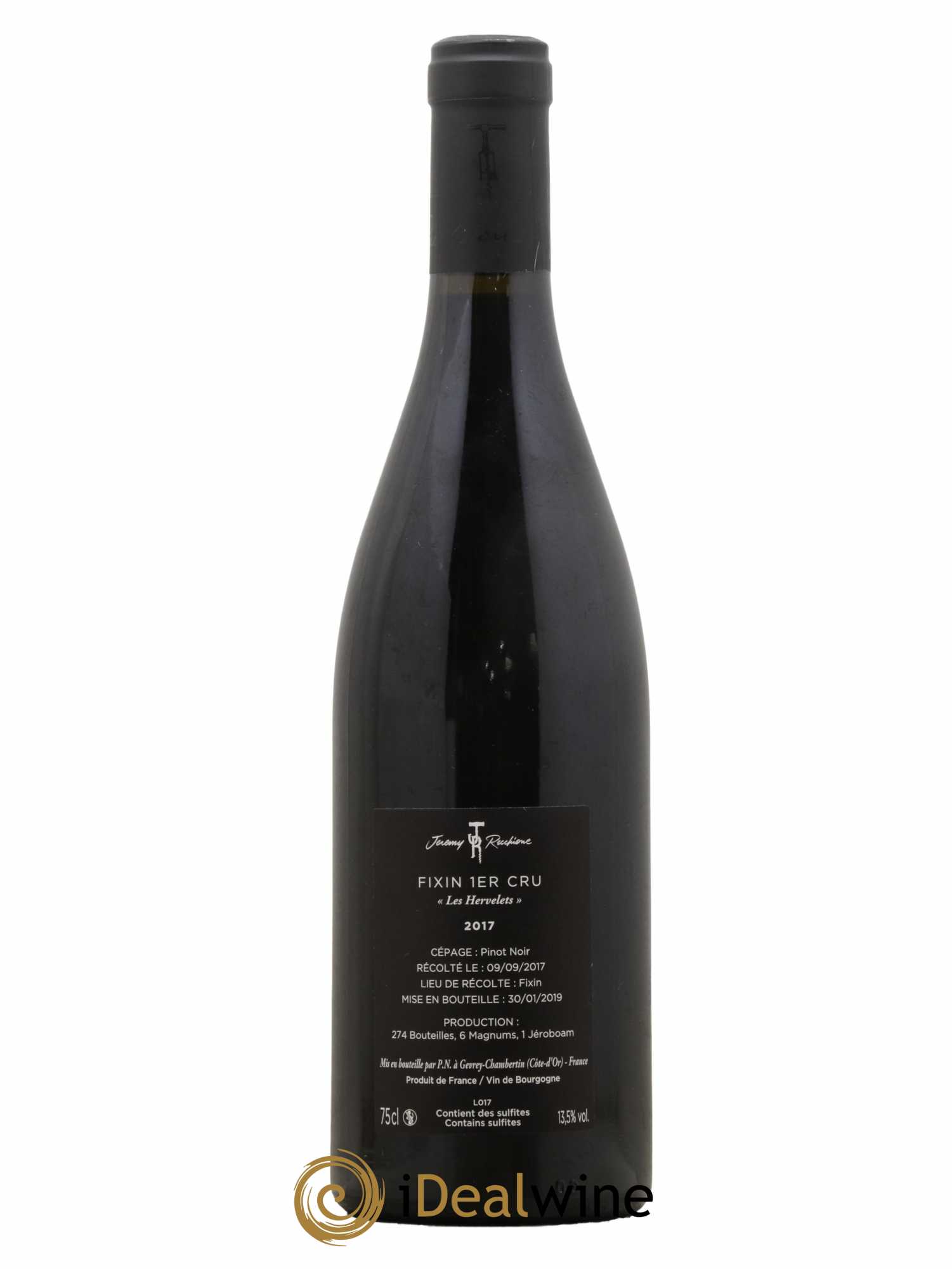 Fixin 1er Cru Les Hervelets Jérémy Recchione  2017 - Lot de 1 Bouteille