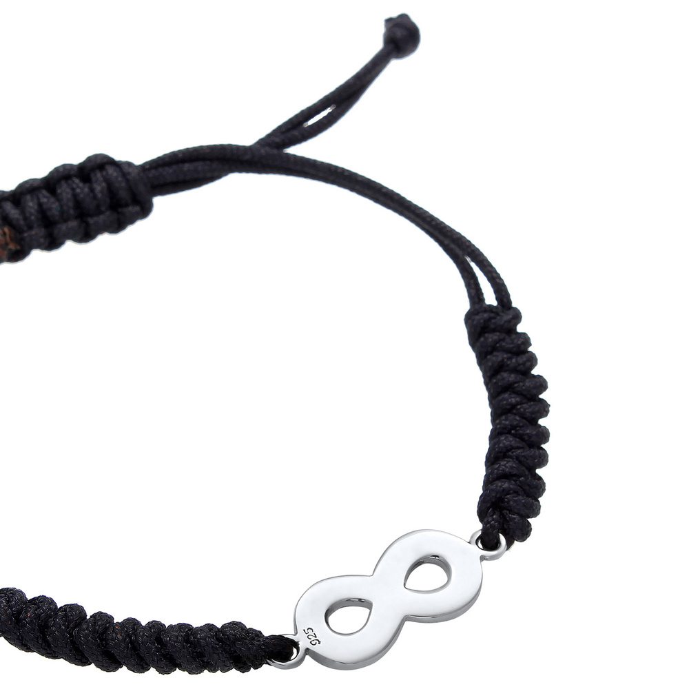 KUZZOI KUZZOI Bracelet Textilband Infinity Symbol Oxidiert 925 Silber Bracelet
