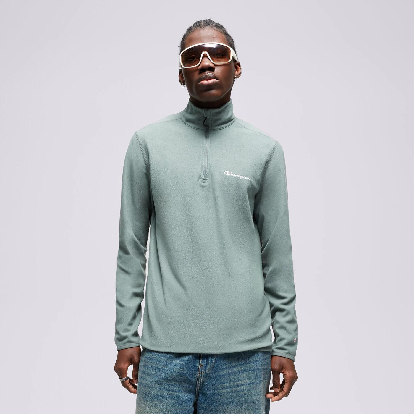 CHAMPION FLEECESHIRT HALF ZIP TOP Grün