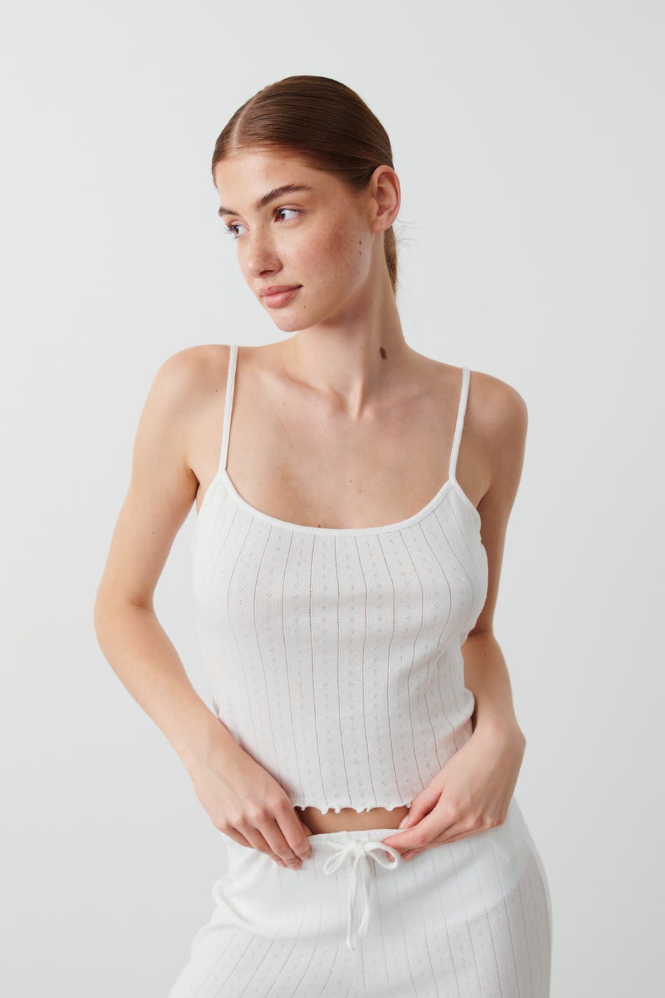 Pointelle pyjamas singlet