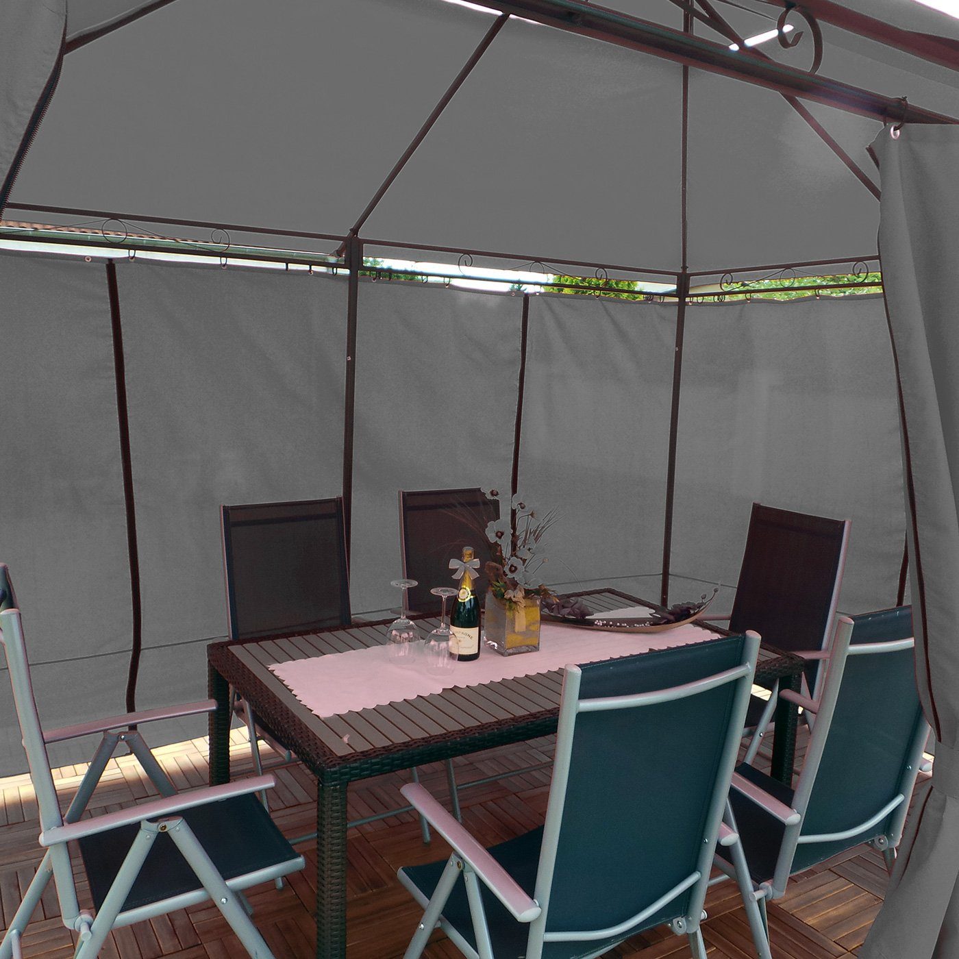 Swing&Harmonie Pavillon LED - Pavillon 3x4m Minzo Garten Pavillion Solar Pavilion Gartenzelt Designer Pavilon