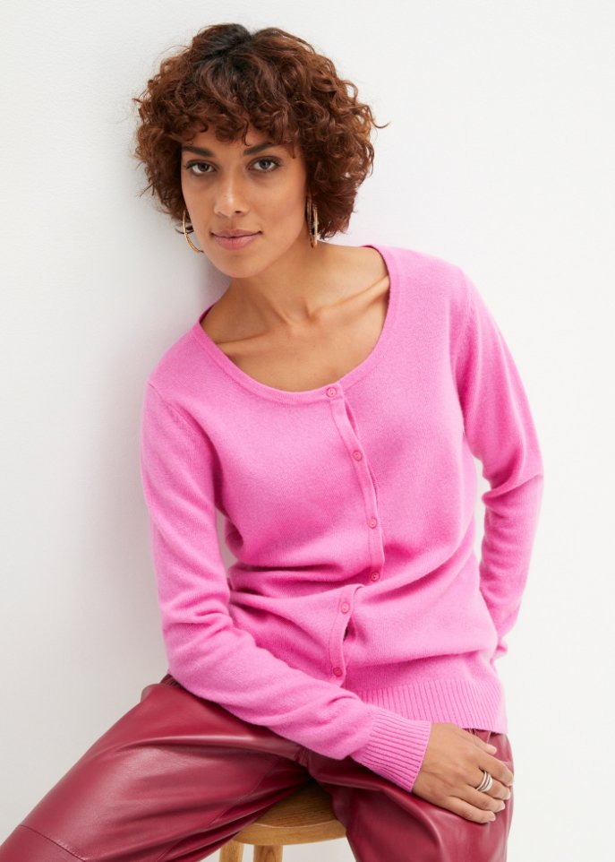 Wollstrickjacke mit Good Cashmere Standard®-Anteil
