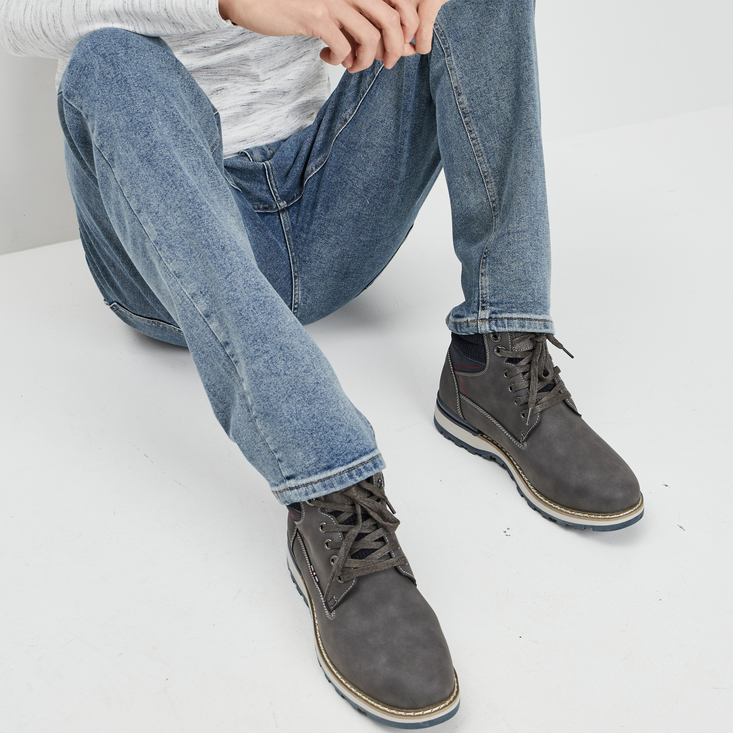 Bottines à lacets Trappeur gris homme | La Halle