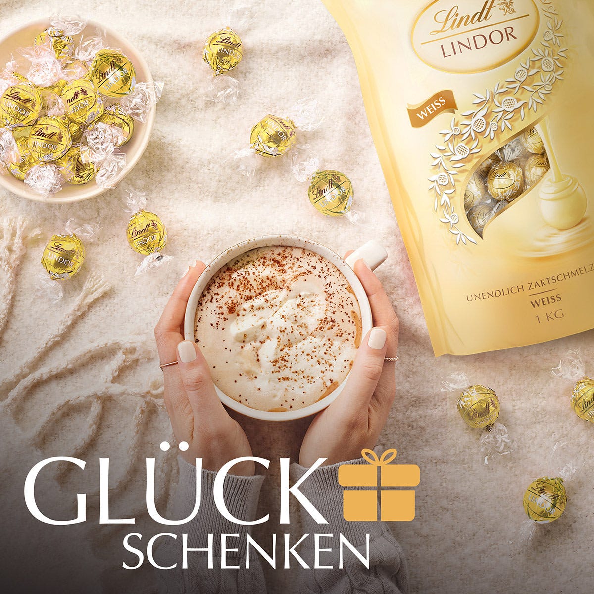 LINDOR Kugel Beutel Weiß, 1000g