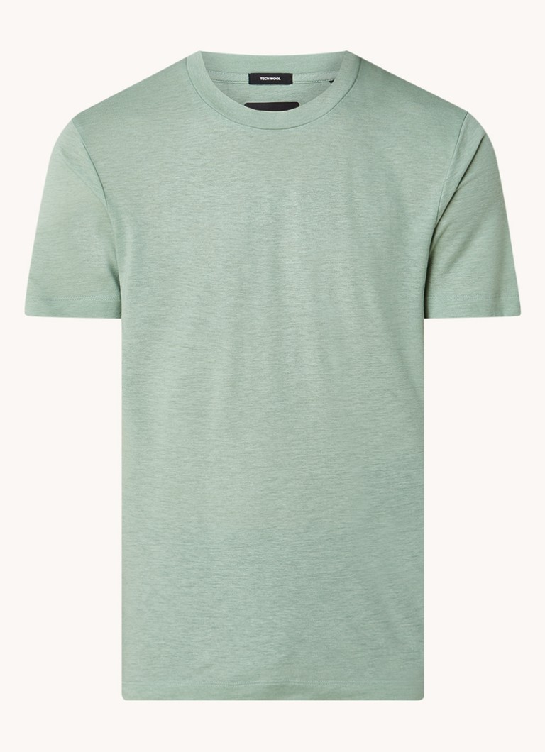 HUGO BOSS  P-Tessler T-shirt in wolblend met gemêleerd dessin