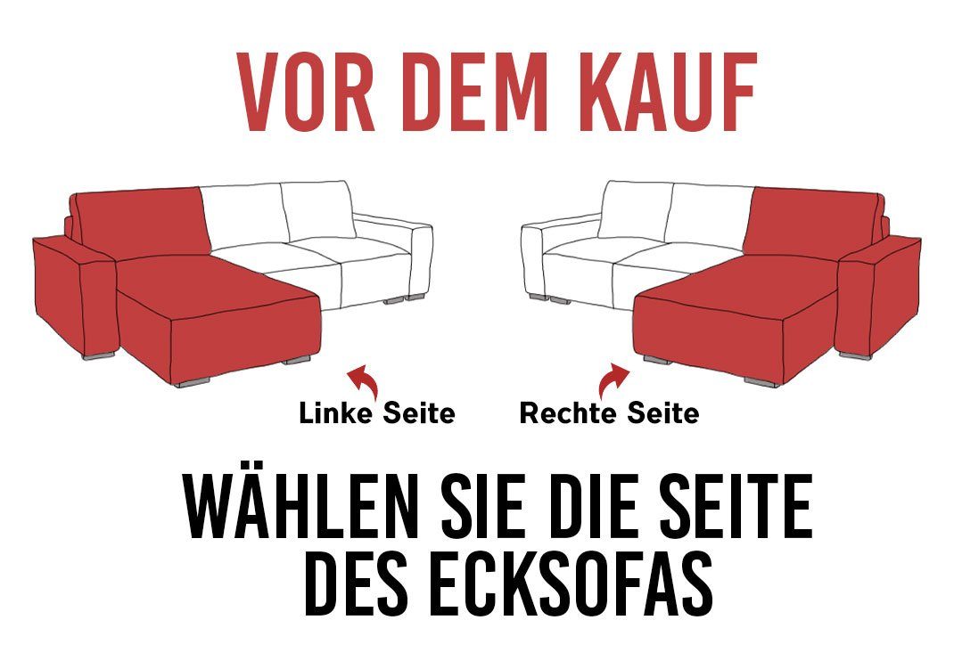 MKS MÖBEL Ecksofa ALVA, mit Hocker und Minibar - L-Form Sofa Mit Schlaffunktion