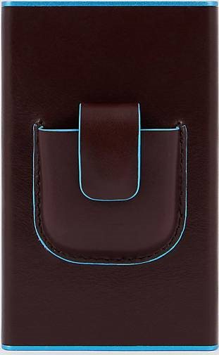 Piquadro Black Square Kreditkartenetui RFID Schutz Leder 6 cm