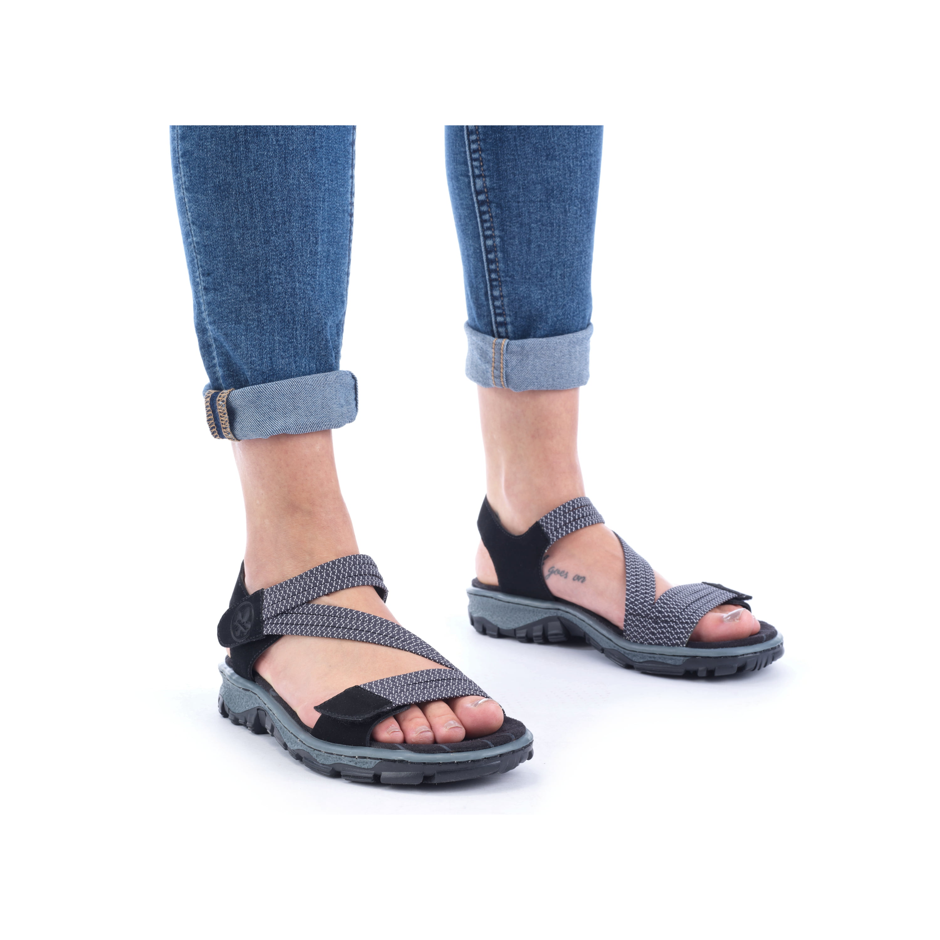 Rieker Damen Trekkingsandalen graphitschwarz