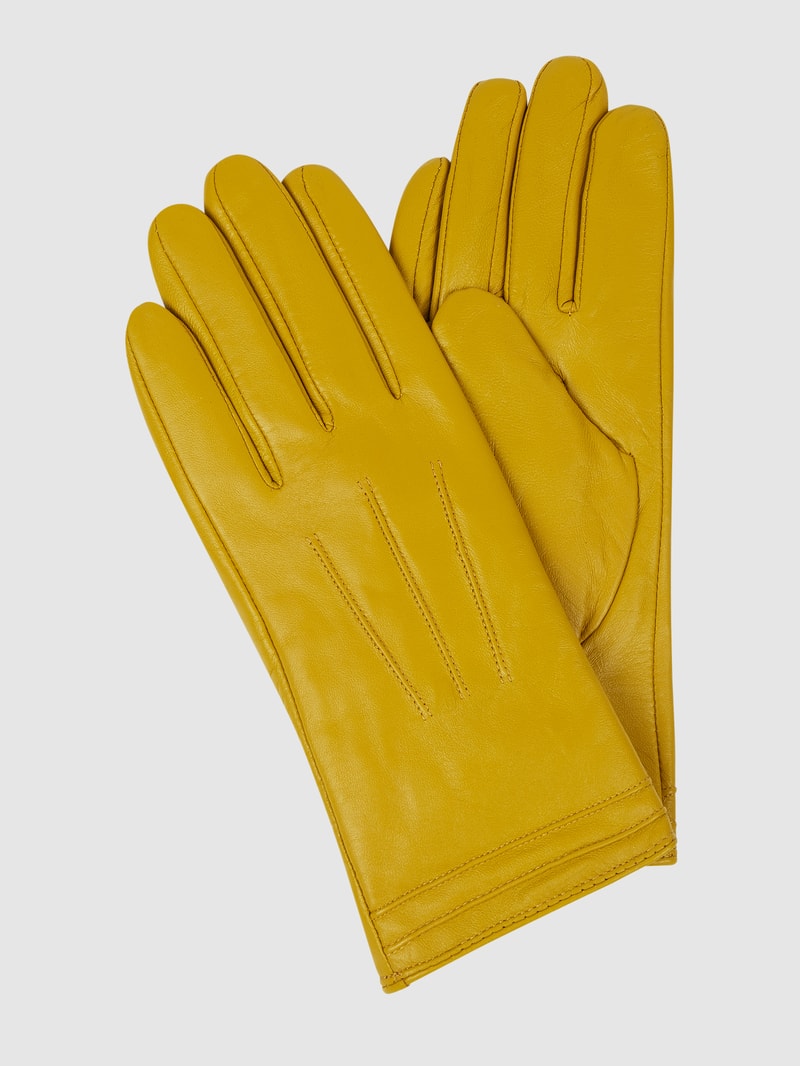 Lederhandschuhe aus Lammnappa in senfgelb