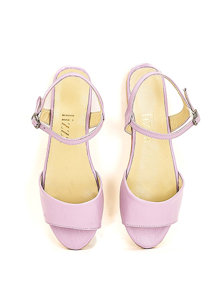 Lizza Shoes Leder-Sandalen in Flieder günstig kaufen