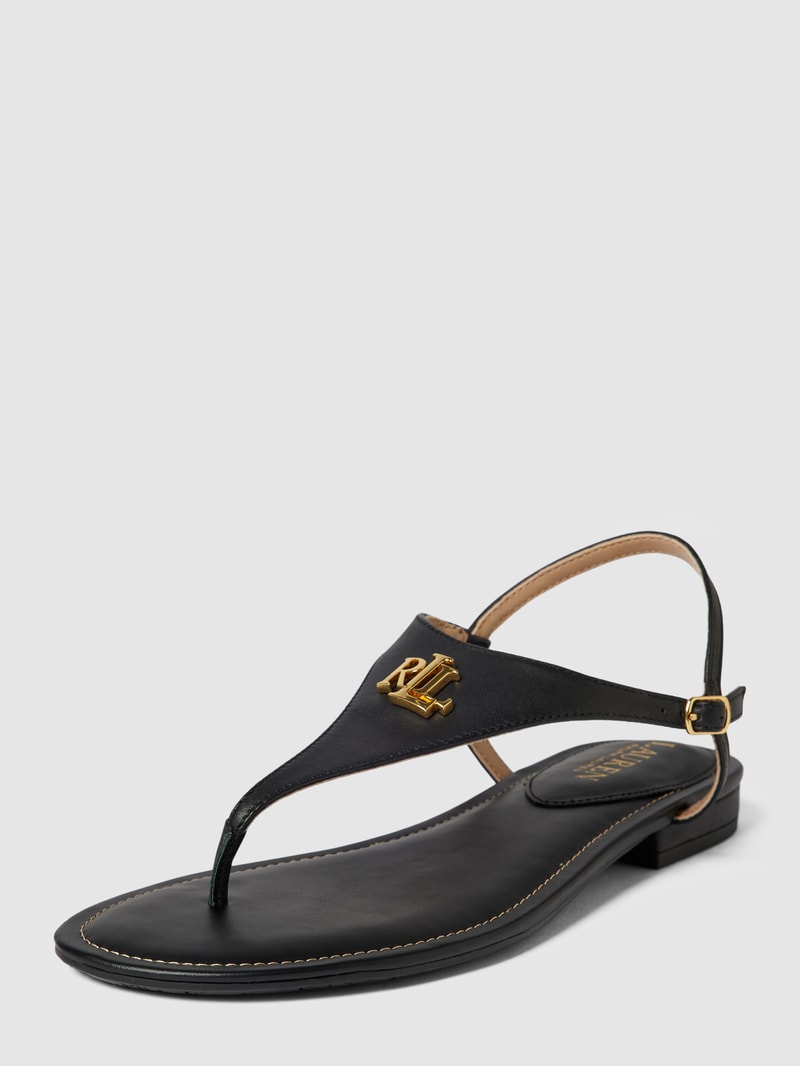 Sandalen mit Label-Applikation Modell 'ELLINGTON' in schwarz