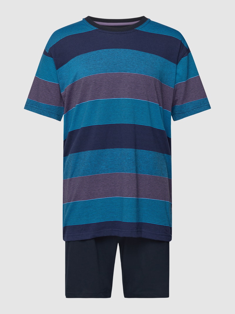 Pyjama mit Streifenmuster in blau