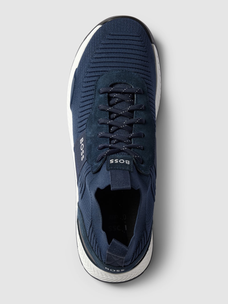 Sneaker aus Leder-Mix Modell 'Titanium' in marineblau
