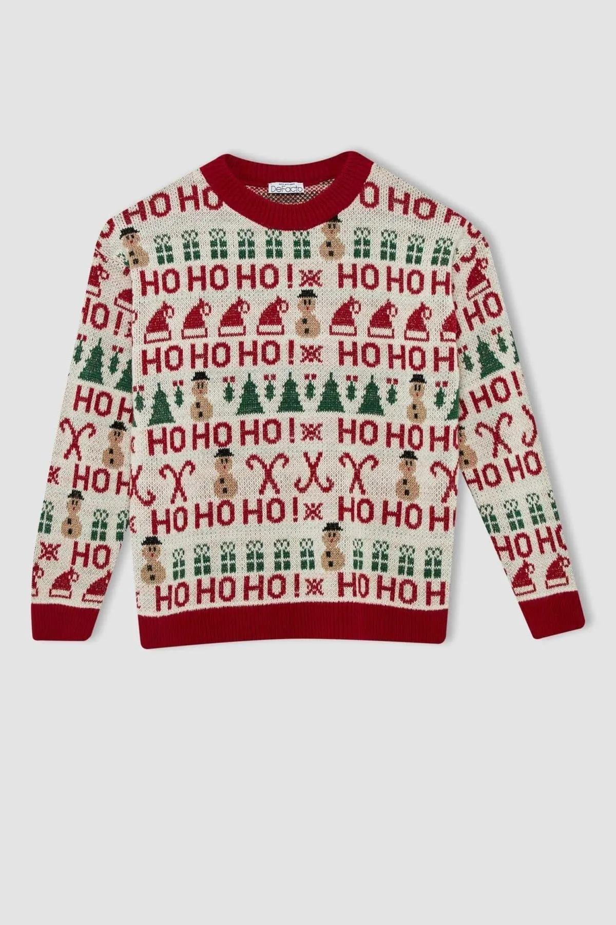 DeFacto  Oversize-Pullover mit Rundhalsausschnitt und Weihnachtsmotiv