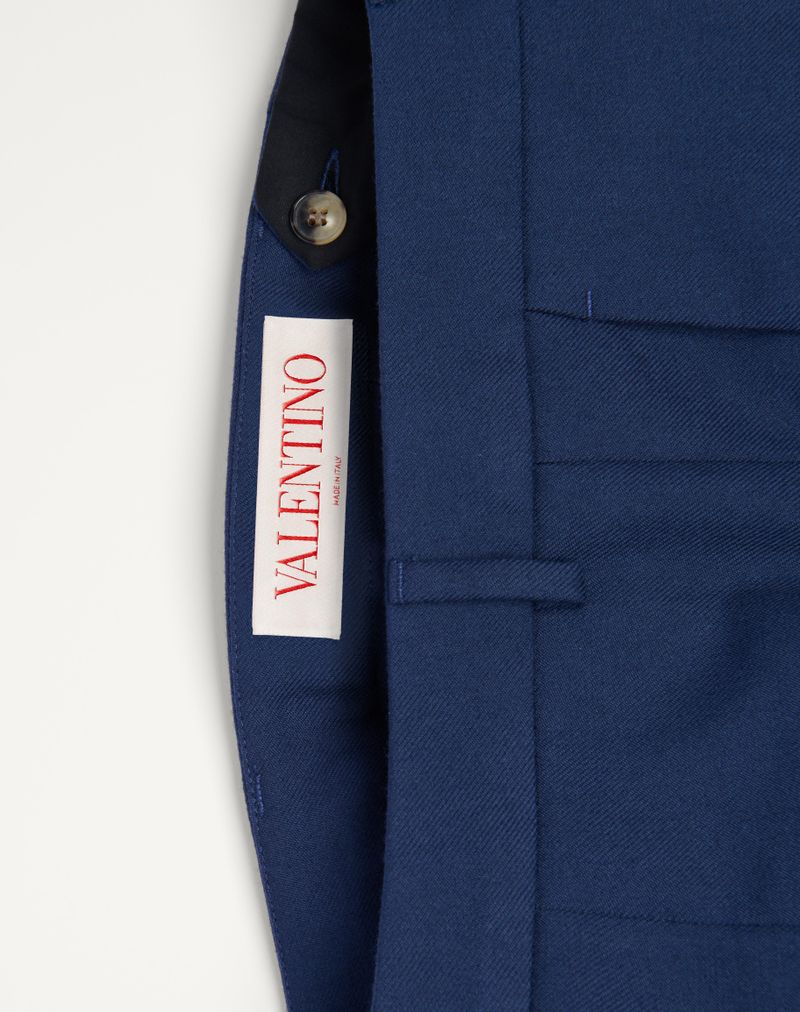 Wollen gabardinebroek met omslagen