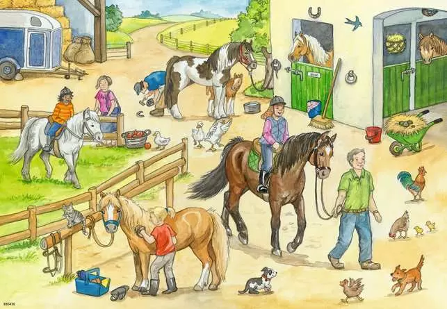 Kinderpuzzle ab 4 Jahren - Auf dem Pferdehof - 24 Teile