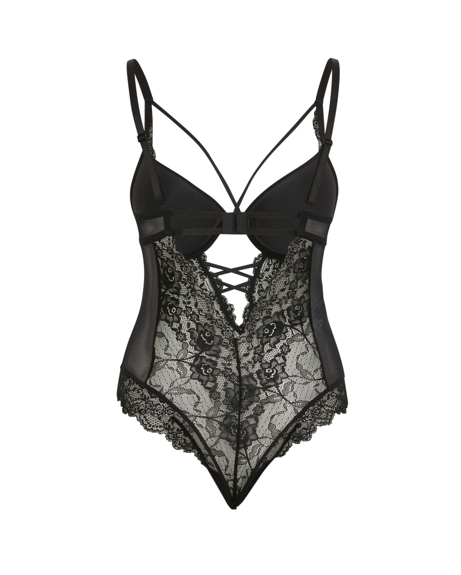 Schwarzer Body mit Push-up-Effekt