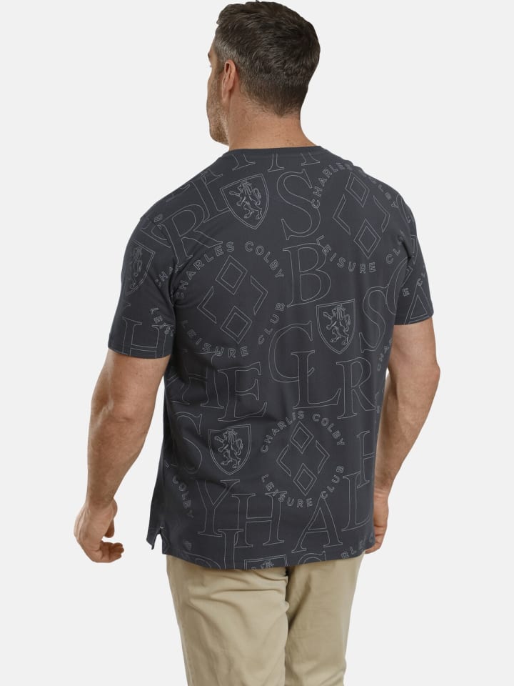 Charles Colby T-Shirt EARL HEBBS in dunkelgrau bedruckt günstig kaufen L