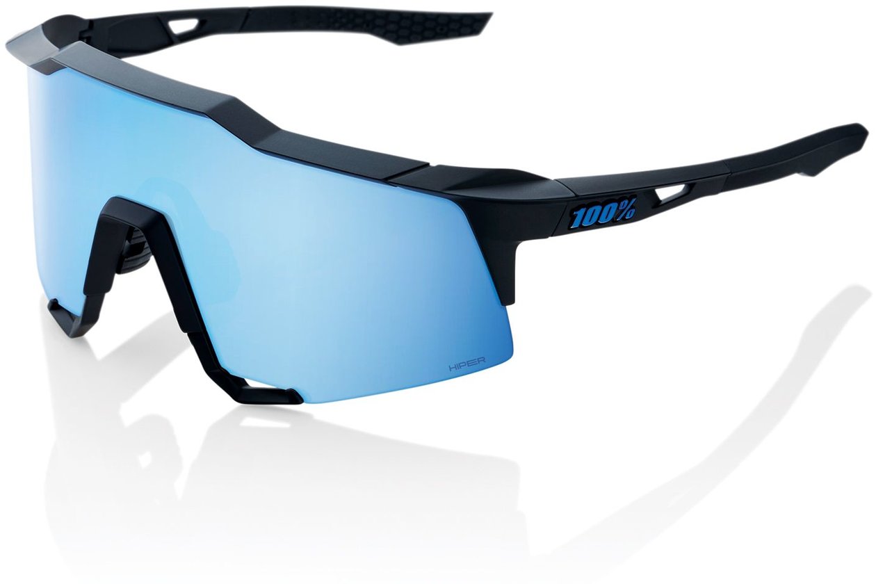 100 Percent Speedcraft Matte Black / HiPER Blue Mirror Lens