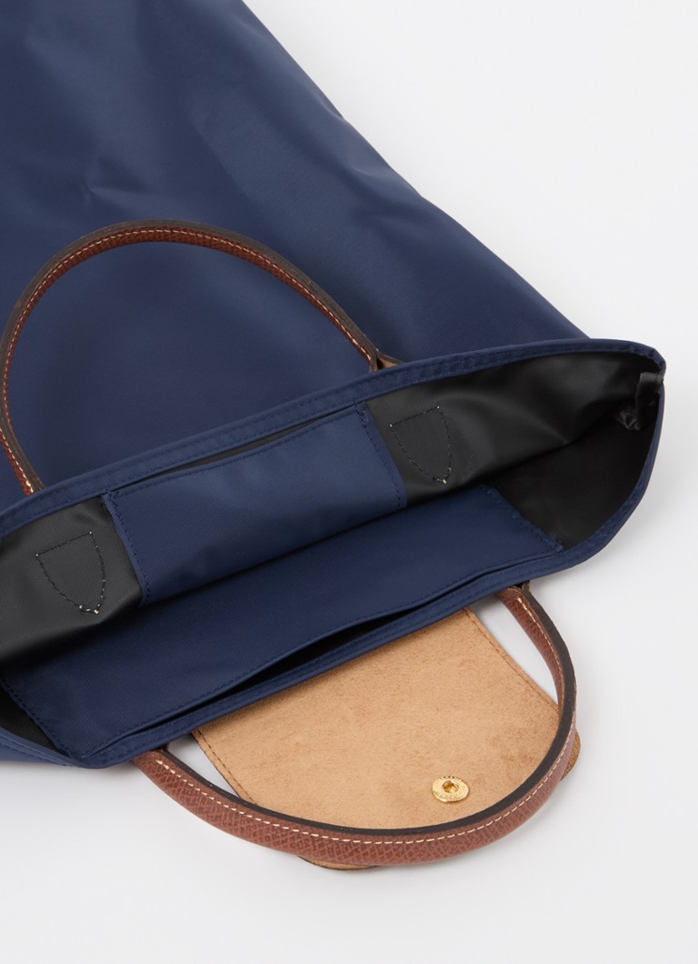 Geantă Longchamp Le Pliage Original, mărimea M, cu detalii din piele.