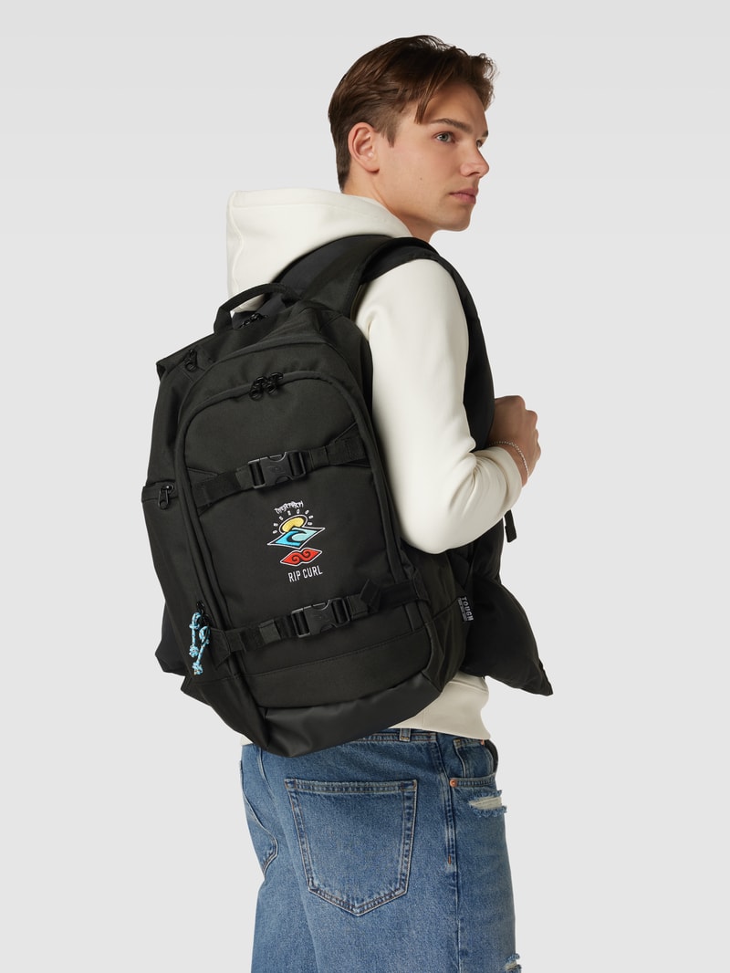 Rucksack mit Label-Stitching Modell 'POSSE' in schwarz