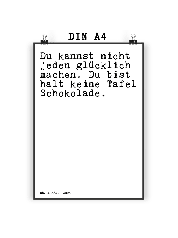 Mr. & Mrs. Panda Poster Du kannst nicht jeden... mit Spruch in Weiß günstig kaufen