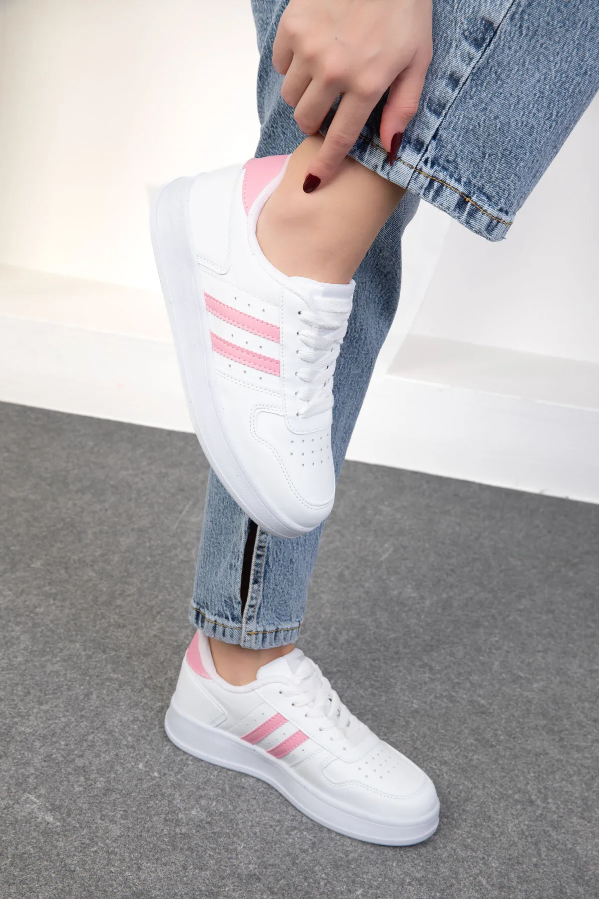 SOHO  Weiß-Rosa Damen Sneakers 18862