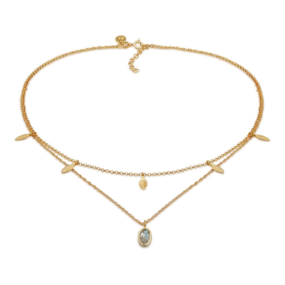 Elli PREMIUM Elli PREMIUM Collier Pendentif plume pour dames Tendance estivale bohème avec lab collier