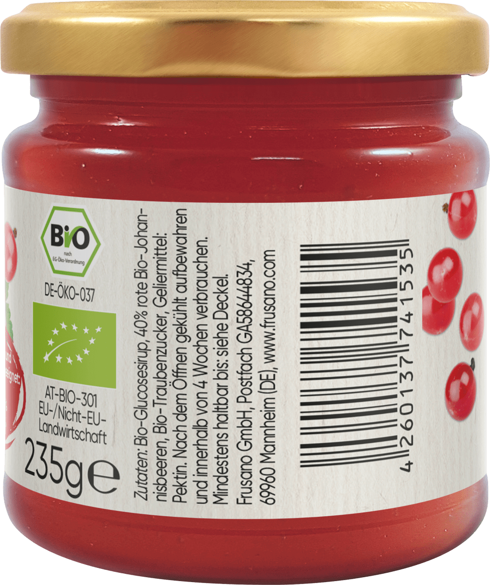 Fruchtaufstrich, Rote Johannisbeere, 235 g
