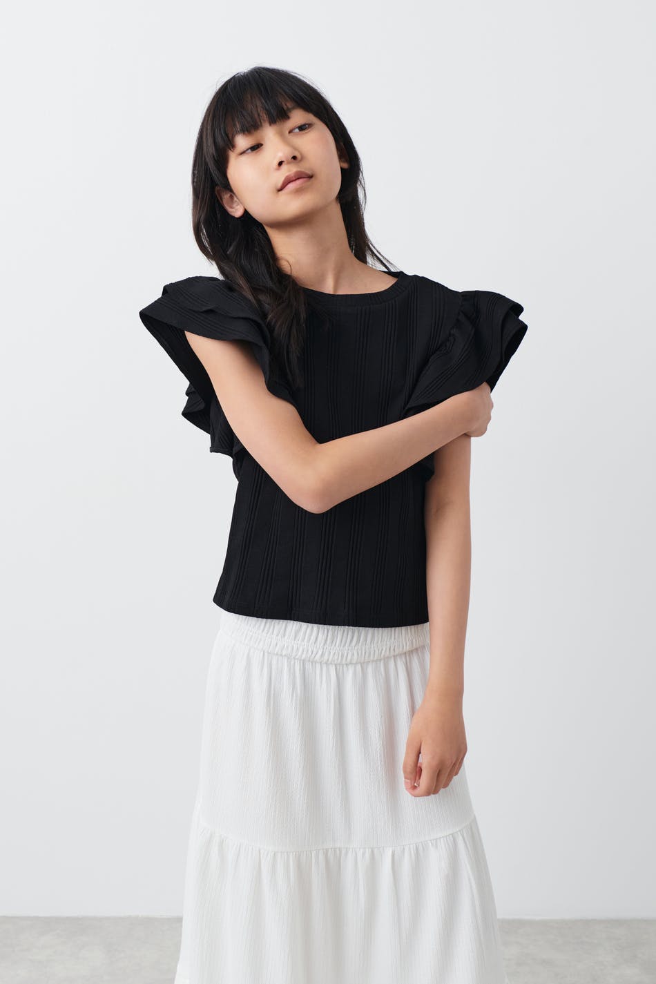 Y double frill top